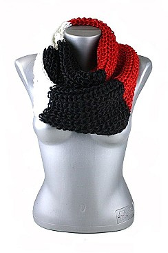 Pack of 12 (pieces) Assorted Multi Tone Knitted Infinity Scarves FM-LS103