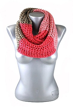 Pack of 12 (pieces) Assorted Multi Tone Knitted Infinity Scarves FM-LS103