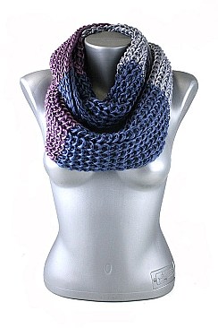 Pack of 12 (pieces) Assorted Multi Tone Knitted Infinity Scarves FM-LS103