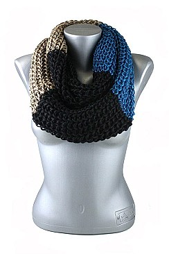 Pack of 12 (pieces) Assorted Multi Tone Knitted Infinity Scarves FM-LS103