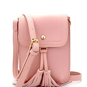 LS2189-LP Tassel Accent Cellphone Holder Crossbody