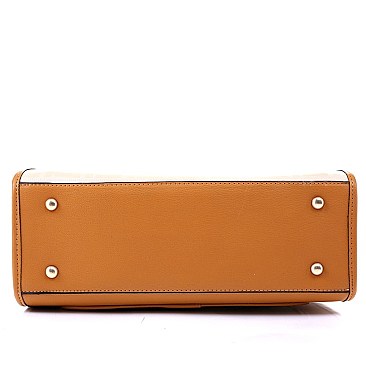 2 in 1 Structured Monogram Satchel Wristlet SET