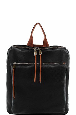 CLASSIC TEXTURED PU LEATHER CONVERTIBLE FASHION BACKPACK JYLSD-014