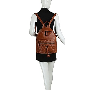 Quilted Front Pocket Backpack