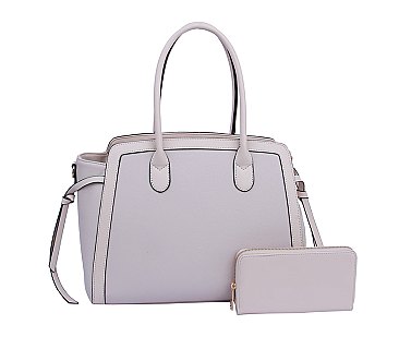 2 TONED SATCHEL WITH MATCHING WALLET