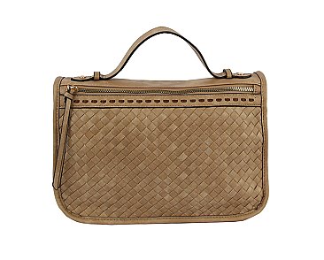 Woven Print Crossbody Bag