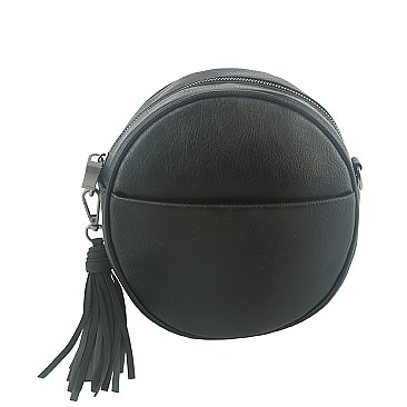 Fashion Tassel Round Crossbody Bag