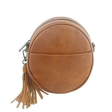 Fashion Tassel Round Crossbody Bag