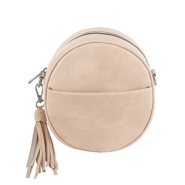 Fashion Tassel Round Crossbody Bag