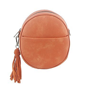 Fashion Tassel Round Crossbody Bag