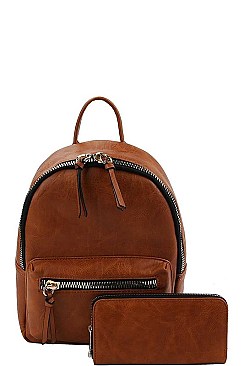 2IN1 CUTE STYLISH BACKPACK WITH MATCHING WALLET