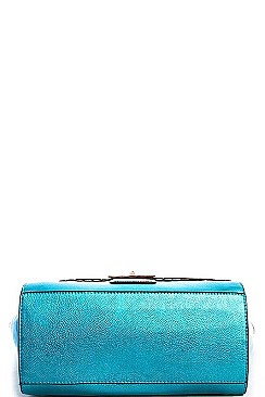 NICOLE LEE BLUE SATCHEL WITH LONG STRAP