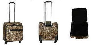 LEOPARD PRINT ROLLING TRAVEL LUGGAGE BAG