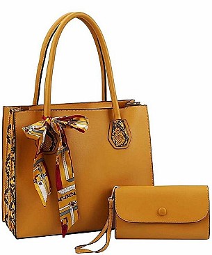2IN1 VIRAGO COLLECTION SCARF TOTE AND CLUTCH SET