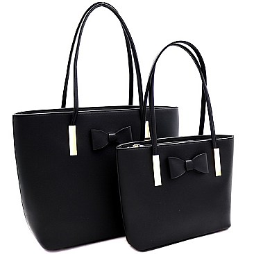 Lovely Bow Accent 2PC Tote SET