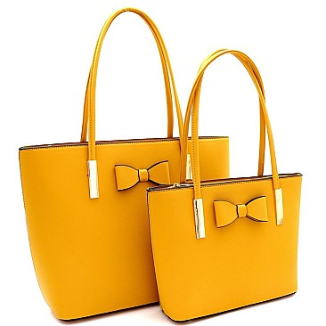 Lovely Bow Accent 2PC Tote SET