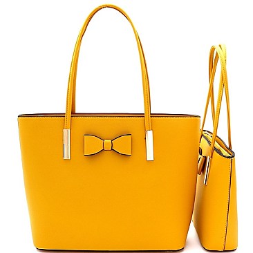 Lovely Bow Accent 2PC Tote SET