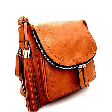 EW2143 -LP  Tassel Accent Large Saddle Bag