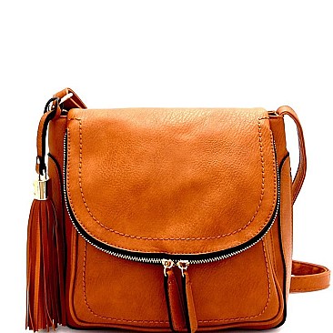 EW2143 -LP  Tassel Accent Large Saddle Bag