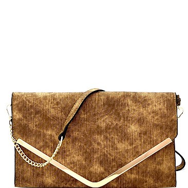 3-Compartment Distressed Envelope Clutch
