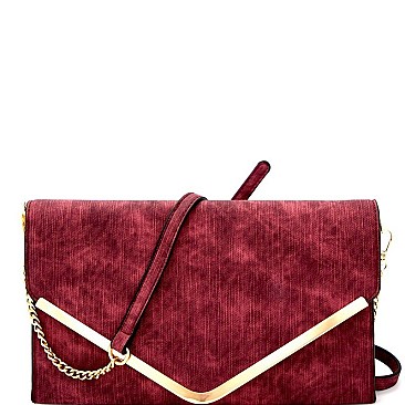 3-Compartment Distressed Envelope Clutch