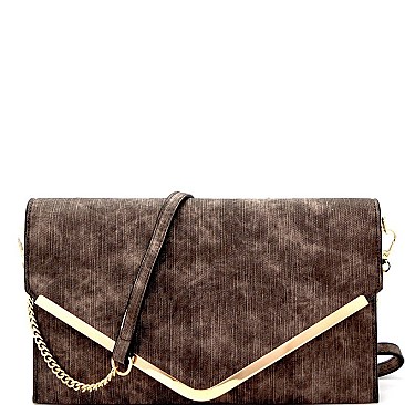 3-Compartment Distressed Envelope Clutch