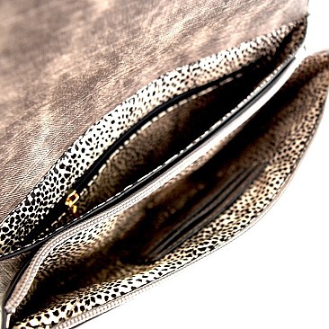 3-Compartment Distressed Envelope Clutch