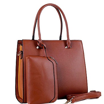 STRUCTURED COLOR BLOCK SIDE 2 IN 1 SATCHEL