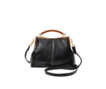 Kiss Lock Top Handle Satchel