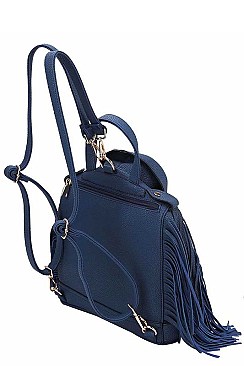 STYLISH SIDE FRINGE MOTOR CYCLE JACKET BACKPACK JYLY-042
