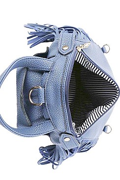 STYLISH SIDE FRINGE MOTOR CYCLE JACKET BACKPACK JYLY-042