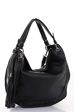 TRENDY FASHION TASSEL PIECE HOBO BAG