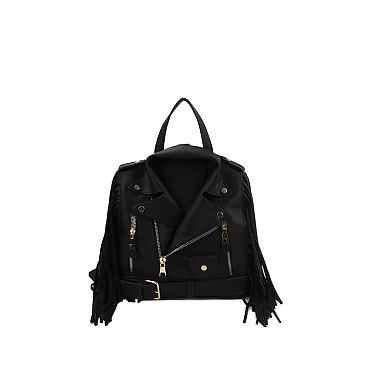 Motorcycle Jacket Fringe Backpack