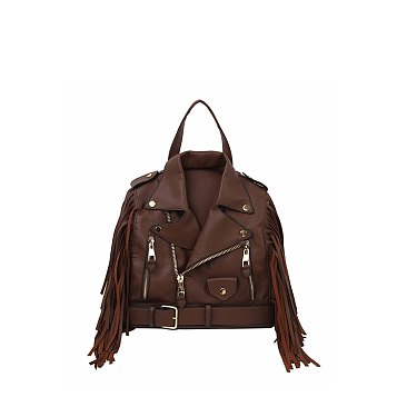 Motorcycle Jacket Fringe Backpack