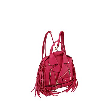Motorcycle Jacket Fringe Backpack