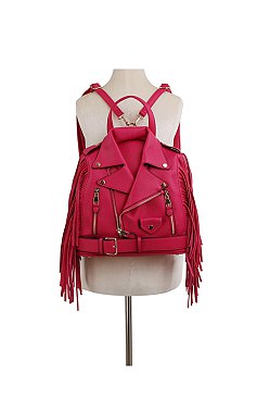 Motorcycle Jacket Fringe Backpack