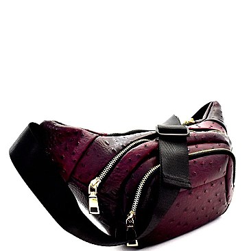 Ostrich Embossed Multi Pocket Fashion Fanny Pack MH-LY102O