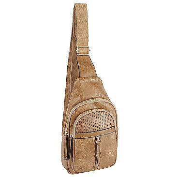 Fashion Laser Cut Printed Sling Bag Backpack