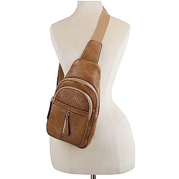 Fashion Laser Cut Printed Sling Bag Backpack