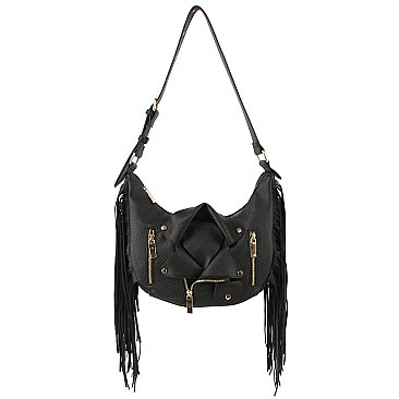 Motorcycle Jacket Fringe Shoulder Bag Hobo