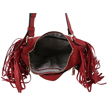 Motorcycle Jacket Fringe Shoulder Bag Hobo