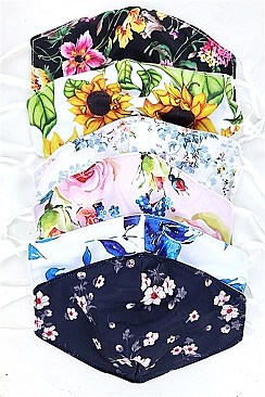 PACK OF 12 TRENDY ASSORTED COLOR FLOWER PRINT