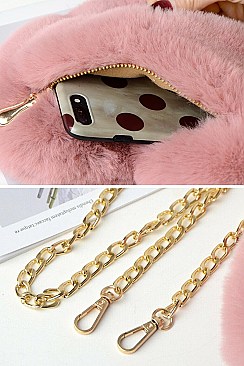 PACK OF 12 Heart Shaped PLUSH SHOULDER BAG