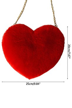 PACK OF 12 Heart Shaped PLUSH SHOULDER BAG