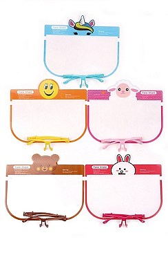 PACK OF 10 CUTE ANIMAL THEME KIDS FACE SHIELD