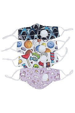 PACK OF 12 ASSORTED COLOR DUST PROOF KIDS RESPIRATOR MASK
