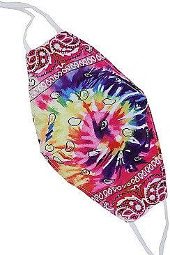 PACK OF 12 CHIC ASSORTED COLOR TIE DYE BANDANA