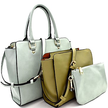 Contrasting Inner Bag 3 in 1 Wing Satchel SET MH-LF159