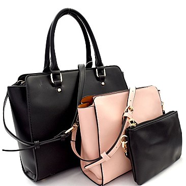 Contrasting Inner Bag 3 in 1 Wing Satchel SET MH-LF159