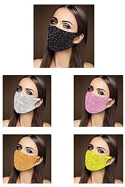PACK OF 12 MULTI STONE ASSORTED COLOR DUST PROOF MASK